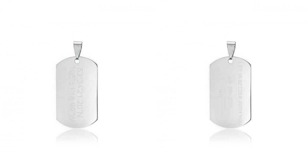 Silver Dog Tag Necklace