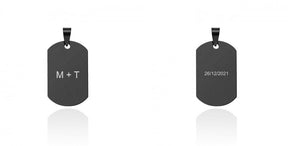 Black Dog Tag Necklace