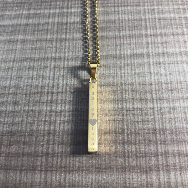 Black Vertical  Bar Necklace