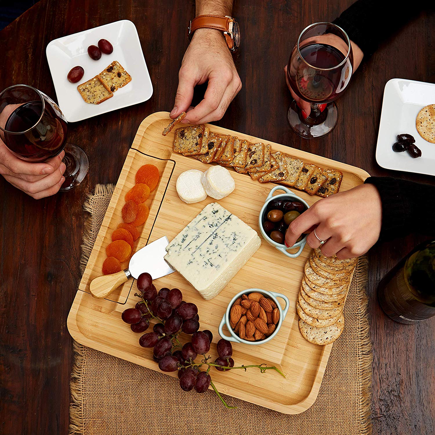 Cheese Board with Dip Bowls