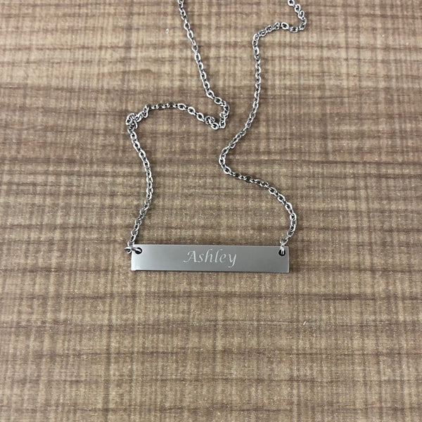 Silver Horizontal bar necklace