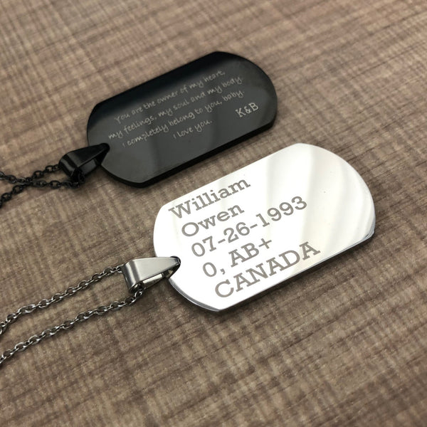 Black Dog Tag Necklace
