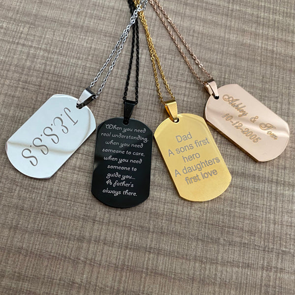 Black Dog Tag Necklace